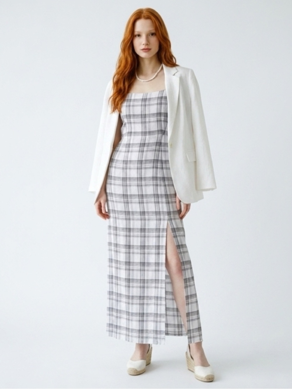 Volcom Women's Plaid Taste Fitted Upper Midi Dress - Picture 3 of 6